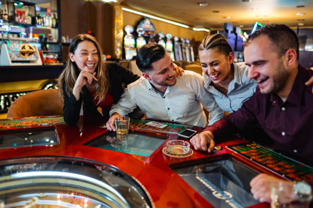 Multi-camera live dealer studio showing blackjack table with real dealer